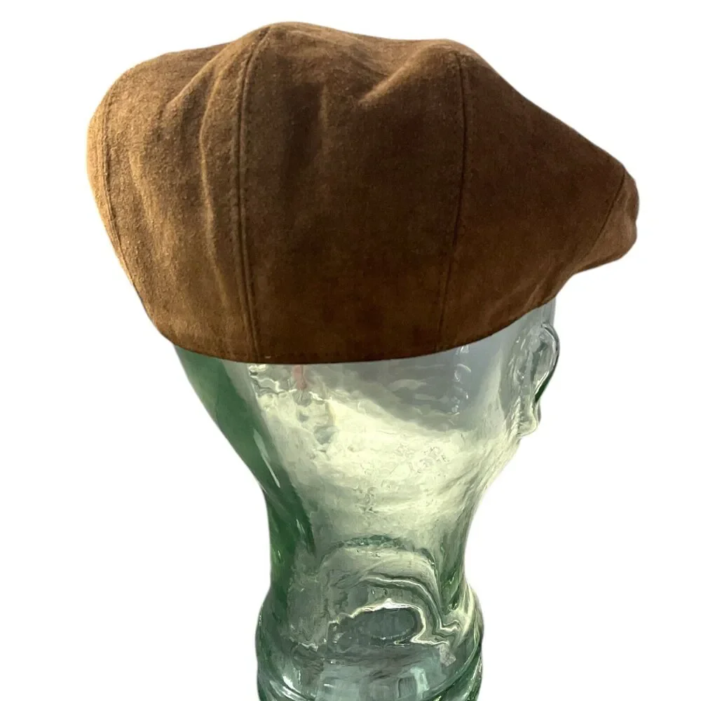Country Gentleman Newsboy Cabbie Leather Cap Vintage‎ Flat Hat Driver Mens M